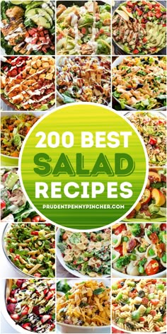 a collage of salads with the words,'100 best salad recipes '