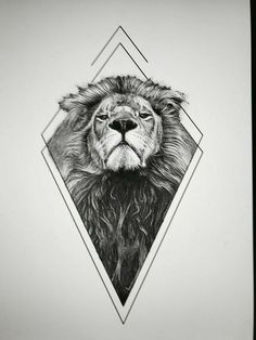 a black and white drawing of a lion's face on a piece of paper