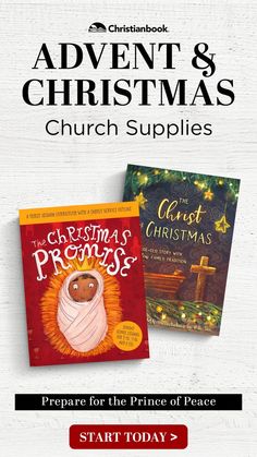 two children's christmas books with the title, prepare for the prince of peace start today