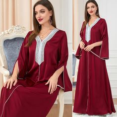 Brand Name: IngvnDecoration: diamondDepartment Name: AdultElasticity: Slight StrechFabric Type: BroadclothStyle: Gorgeous Party StyleMaterial: PolyesterModel Number: MSLcm1155Item Type: DressesFit Type: Regulai Fit Women Abaya, Dress Muslim, Abaya Dress, Party Style, Dress Robes, Muslim Women, Party Dresses For Women, Sweater Blouse, British Indian