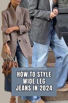 Plaid And Jeans Outfit, Jean Outfit Ideas Winter, Wide Leg Jean Blazer Outfit, Casual Outfits With Jeans For Women, Dressy Wide Leg Jeans Outfit, Winter Outfits With Wide Leg Jeans, Wide Leg Jeans And Chelsea Boots, Wide Leg Jeans And Boots Outfit, Black Jeans Wide Leg Outfit