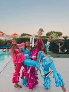 Mamma Mia Dance Costume, Mamma Mia Themed Bachelorette Party Outfits, Abba Costume Mamma Mia, Mamma Mia Hen Do Outfit, Mamma Mia Jumpsuit, Mamma Mia Fancy Dress, Mamma Mia Super Trouper Outfits, Super Troopers Costume Mamma Mia, Mamma Mia Promposal