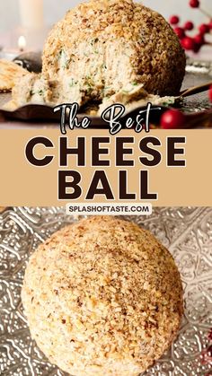 the best cheese ball recipe with text overlay