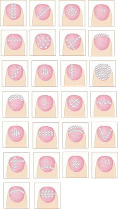 DIY - Rhinestone nail art ideas. Would be good designs for dots, too Ongles Bling Bling, Diy Rhinestone Nails, Rhinestone Nail Art, Unghie Nail Art, Nails Design With Rhinestones, Nail Styles, Toe Nail Designs, Nail Art Rhinestones, Nail Art Ideas