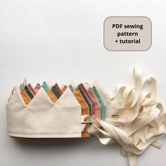 several pieces of fabric are laying next to each other on a white surface with the words sewing pattern and instructions below it