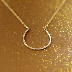 Lucky Necklace  Horseshoe in Gold by ShopClementine on Etsy, $68.00 Classic Horseshoe Gold Necklace, Classic Horseshoe Jewelry As A Gift, Gold Horseshoe Jewelry For Anniversary, Everyday Gold Horseshoe Necklace, Horseshoe Necklace Gold, Good Luck Horseshoe, Hexagon Engagement Ring, Lucky Necklace, Honeycomb Necklace