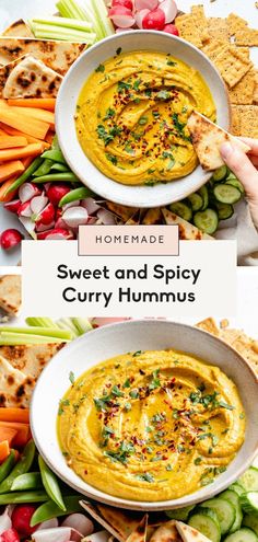 hummus made with sweet and spicy curry