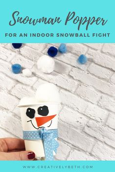 Snowman Pom Pom Poppers for Indoor Snowball Fights Indoor Snowballs, Ice Candle, Candle Tutorial, Paper Bag Album, Quiet Play, Bamboo Box, Diy Candles Scented, Black Construction Paper, Diy Snowman