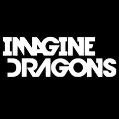 the logo for imagine dragon's, which has white letters on it and black background