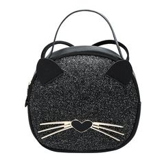 Style: Europe and America Material: Genuine Leather Fashion Element: Leopard Print Suitcase shape: Vertical model in square shape Closure Type: Zipper Pattern: Animal Cat Handbags, Leopard Print Bag, Cat Purse, Bags For Teens, Cat Bag, Handbags Casual, Stylish Shoulder Bag, Round Bag, Women Bags Fashion