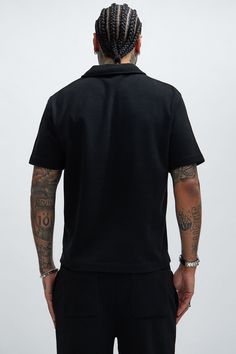 Available In Black. Fold Down Collar Short Sleeve Pair With Cairo Textured Shorts 97% Polyester, 3% Spandex Imported | Mens Cairo Textured Polo in Black size XL by Fashion Nova Textured Polo, Cairo, Black Fashion, Fashion Nova, Polo Shirt, Mens Shirts, Spandex, Size Medium, Size Small