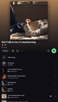 an iphone screen showing the music player's playlist