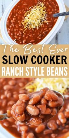 the best ever slow cooker ranch style beans recipe is easy to make and so delicious