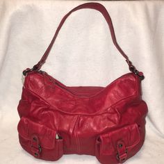 This Is A Very Nice Marzia Genuine Leather Made In Italy Red Purse With To Small Pocket In The Front Of The Purse This It Has One Main Zipper It Has Silver Hardware It Is Brand New But Do Not Have A Tag It Is In Excellent Condition You Can Use It For Any Occasion 14 Wide 11 High Elegant Red Hobo Bag With Zipper Closure, Red Shoulder Bag With Pockets For Shopping, Burgundy Soft Leather Hobo Bag, Casual Red Hobo Bag With Zipper Closure, Lv Favorite Mm, Pink Michael Kors Bag, Visual Archive, Red Leather Purse, Purple Purse