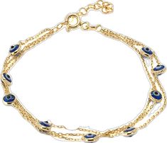 Symbolic Gold Plated Bracelet, Spiritual Gold Plated Evil Eye Jewelry, Traditional Chain Bracelet For Gifts, Spiritual Metal Bracelet Jewelry, Elegant Evil Eye Bangle Jewelry, Elegant Evil Eye Chain Bracelet, Elegant Gold Plated Evil Eye Bracelet, Symbolic Blue Bracelet Jewelry, Elegant Blue Bracelet With Delicate Chain