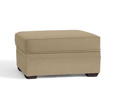 the footstool is shown in grey linen