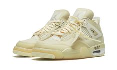 Shop Air Jordan 4 Retro SP WMNS "Off-White - Sail" at Stadium Goods, the world's premier marketplace for authentic sneakers and streetwear. Fast shipping, easy returns. Jordan 4 Retro Off White, Sneaker Collaboration, Black Cat 4s, 70s Converse, Nike X Travis Scott, Low Air Jordan 1, Jordan Model, Nike Dunk High, Jordan Sneakers