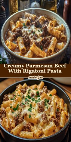 Creamy parmesan beef recipe, Rigatoni pasta dish, Beef and pasta dinner, Creamy pasta sauce with parmesan, Comfort food recipe, Creamy beef pasta skillet Parmesan Beef, Creamy Parmesan Sauce, Rigatoni Pasta, Creamy Parmesan, Parmesan Sauce, Tender Beef, Rigatoni, Satisfying Food, Taste Buds