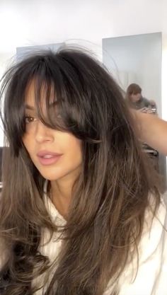 Long Fringe Long Hair, Fall Fringe Hair, Long Hair With Long Fringe, Long Fringe Bangs Long Hair, Thick Fringe Bangs Long Hair, Long Haircut With Long Bangs, Long Hair Fringe Layers, Michelle Keegan Bangs