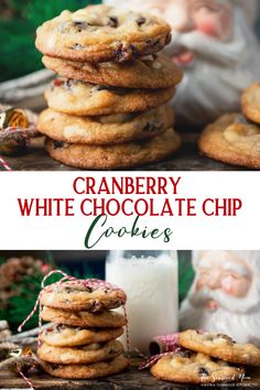 'Tis the season for festive Christmas cookies! Soft, chewy, and decadent, these Cranberry White Chocolate Chip Cookies are an annual family tradition -- and the perfect holiday gift to share with loved ones! Festive Christmas Cookies, Cranberry White Chocolate Chip Cookies, Cranberry White Chocolate, Chewy Molasses Cookies, White Chocolate Cranberry Cookies, Thankful Thanksgiving, Cookies Soft, White Chocolate Chip