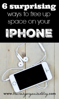 an iphone and headphones with the text 6 surprising ways to free up space on your iphone