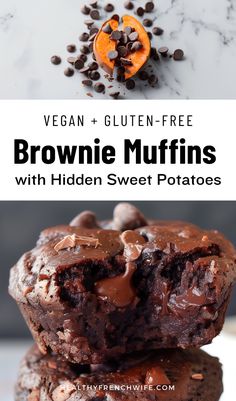 chocolate brownie muffins with hidden sweet potatoes