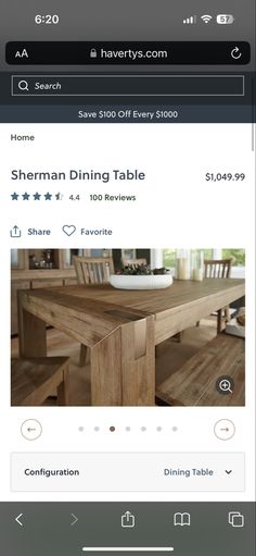 the table is on sale for $ 2, 500