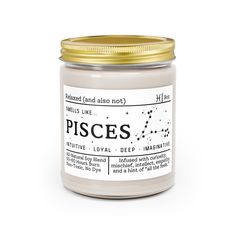 Born between February 19 and March 20, Pisces are known for their intuitive, loyal, deep, and imaginative nature. As the label reads, our "Smells Like Pisces" zodiac candle is "infused with" curiosity, mischief, intellect, empathy, and a hint of all the feels! Whether you're looking for the perfect birthday or holiday gift for your favorite Pisces, or you happen to be a Pisces yourself, this candle is sure to delight. Zodiac Candle, February 19, All The Feels, The Feels, Candle Smell, March 20, Pisces Zodiac, Perfect Birthday, Mauritius