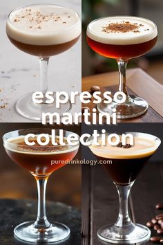 Collection of easy Espresso Martini Cocktail Recipes Easy Espresso Martini, Easy Espresso, Winter Cocktail Recipes, Fall Cocktail Recipes, Easy To Make Cocktails, Easy Alcoholic Drinks, Winter Cocktails Recipes, Espresso Martini Recipe, Basement Bar Ideas