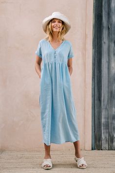 Essential Dress, Dress Measurements, Cut It, Pure Linen, Style Guide, Summer Essentials, Linen Dress, In Hot, Style Guides