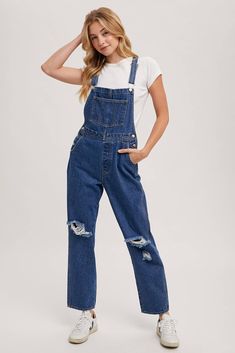 Distressed Dark Wash Overalls-Baggy Leg Fit Teacher Wedding, Melting Candles, Denim Overalls, Christian Inspiration, Fall Collections, Club Outfits, Baggy Fits, Design Model, Curvy Fashion