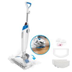 the steam mop is being used to clean floors