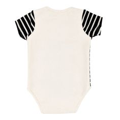 This buttery soft short sleeve BoomBoom Blowout Bodysuit is essential for any baby's wardrobe. It is perfect for warmer days, or as a bottom layer underneath any other clothing. Our patent pending bodysuits have breathable, waterproof, and antimicrobial backs that contain blowouts when diapers fail. Our bodysuits are designed to last, so they RUN BIG ﻿for a growing baby. Please refer to these SIZE CHARTS for proper fit. Made of 100% ORGANIC COTTON exclusive of trim and protective core Shoulder f Striped Bodysuit, Short Sleeve Bodysuit, Soft Shorts, Size Charts, Striped Shorts, Baby Bodysuit, Organic Cotton, Size Chart, Trim