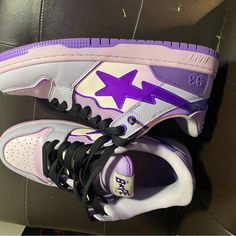 Worn A Few Times Still Look Good (Come With No Box) Bape Sk8 Sta, Sk8 Sta, Ape Bape, Bathing Ape, A Bathing Ape, Mens Shoes Sneakers, Color Purple, Men's Shoes, Shoes Sneakers