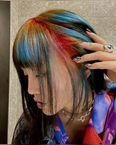 Blue To Orange Hair, Thermal Hair Dye, Hair Dye Rainbow, Mlma Melovemealot, Multicolored Hair, Pretty Hair Color, Dye My Hair, Hair Inspo Color, April 20