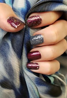 Color Street Bordeaux Glitz, New Years Color Street Nails, All Fired Up Color Street Combo, Color Street New Years Nails Combos, Colorstreet New Years Combo, Color Street New Years Mani, New Years Color Street Combos, Moon River Color Street Combo, Color Street New Years Nails