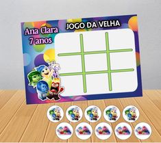 an image of a tic - tac game with numbers and characters on it