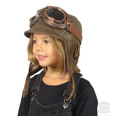 Children's Aviator Hat And Goggles | The Perfect Aviator Pilot Hat for Kids – Cote Cuir Leather Old Pilot Helmet, Steampunk Hat Ideas, Vintage Pilot Outfit, Pilot Oc, Steampunk Pilot, Armor Accessories, Aviator Costume, Pilot Goggles, Pilot Helmet