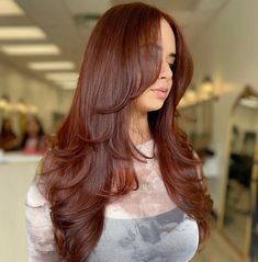 Mahagony Copper Hair, Warm Auburn Hair Color, Brown Red Copper, Coquette Bday, Chocolate Red Hair, Gold Brown Hair, Deep Auburn Hair, Dark Auburn Hair