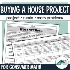 a poster with the words buying a house project