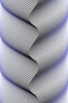 an abstract image with wavy lines in blue and white