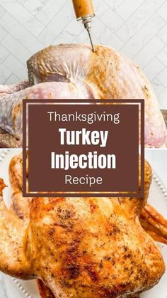 thanksgiving turkey injection recipe on a white plate