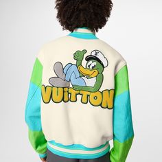 LOUIS VUITTON® - Rainbow Playground Varsity Blouson - Multico Luxury Long Sleeve Track Jacket With Embroidered Logo, Luxury Trendy Varsity Jacket For Winter, Luxury Casual Track Jacket With Logo Print, Louis Vuitton Monogram Sweatshirt, Luxury Casual Track Jacket With Embroidered Logo, Luxury Track Jacket With Embroidered Logo For Streetwear, Luxury Varsity Jacket With Contrast Sleeves For Streetwear, Luxury Hooded Outerwear With Letter Print, Luxury Retro Varsity Jacket For Streetwear