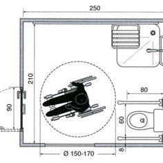 the floor plan for a small bathroom