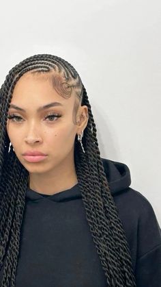 Braids Back, Hair Ideas Black Women, Funali Braids, Braided Summer Hairstyles, 4 Braids Hairstyle, Braided Hairstyles For Teens, High Hair