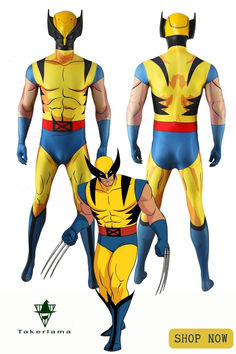 X-Men '97 Wolverine Cosplay Costume Bodysuit With Mask for Adults Kids Takerlama Yellow Costumes For Cosplay Events, Themed Multicolor Costumes For Cosplay Events, Multicolor Costume Accessories For Cosplay Events, Yellow Halloween Cosplay Costume, Fitted Yellow Costumes For Cosplay Events, Fitted Yellow Costume For Cosplay Events, Yellow Fitted Costume For Cosplay Events, Fandom Costume For Comic-con Costume Party, Themed Costumes For Comic-con Costume Party