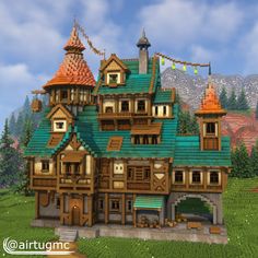 Big Minecraft Houses, Minecraft Medieval Village, Mc Houses, Minecraft Castle Blueprints, Minecraft Kingdom, Minecraft Town, Minecraft Village