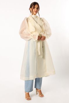 Braelynn Sheer Trench Coat - Cream - Petal & Pup USA