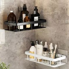 Bathroom Shelves Bathroom Accessories Organizers Wall-mounted Storage Brackets Metal Shelves Without Shower Corner Shelf, Wall Mounted Corner Shelves, Metal Floating Shelves, Corner Rack, Makeup Storage Organization, Shower Storage, Shower Shelves, Corner Shelf