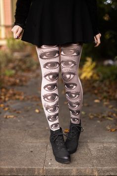 Eye Clothing, Cool Tights, Funky Accessories, Bold Eyes, Colored Tights, Printed Tights, Patterned Tights, Tights Outfit